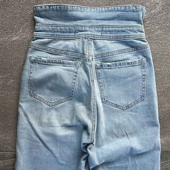 Hollister Vintage Stretch Fold Over Ultra High Rise Mom Jean Light Wash Denim 25 - Picture 11 of 16